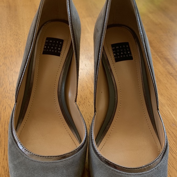 White House Black Market suede leather smoked pearl size 6.5 - Picture 4 of 10